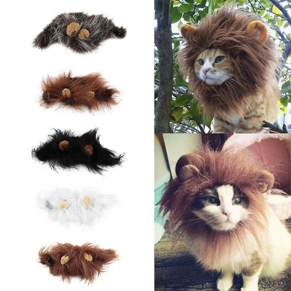 Kjæledyr kostyme Løve Mane Parykk Katt Halloween Julekle seg