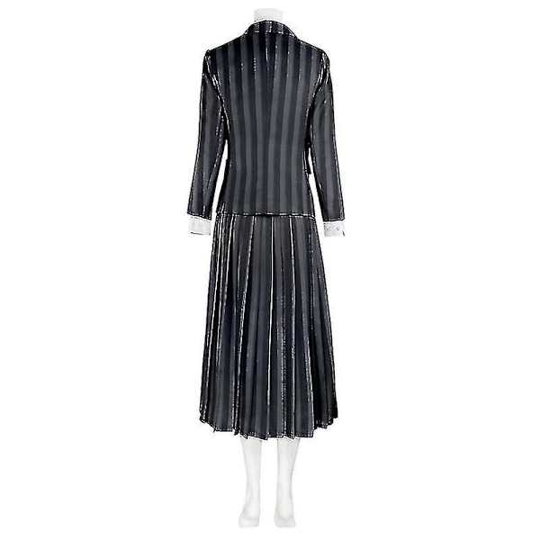 Addams Family Wednesday Kostym Skoluniform Nevermore College För Barn Kjol Dräkt Kids 120cm Full set 2