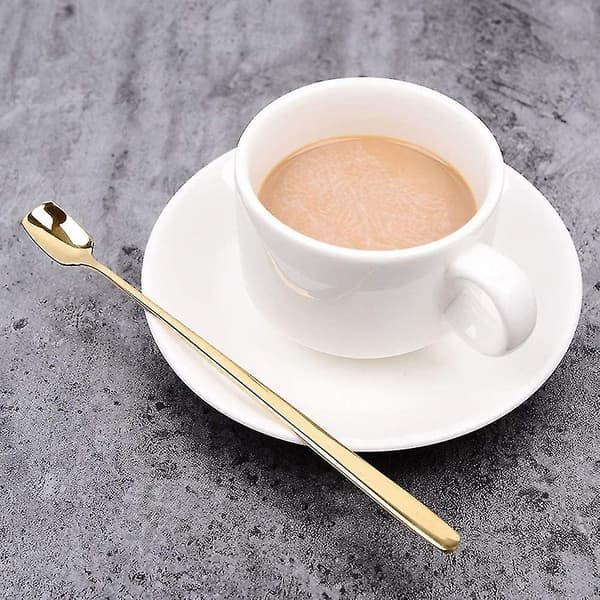 Kaffeskeer Dessert Skeer/Lang Skaft Rustfrit Stål Cocktail Rør Gave