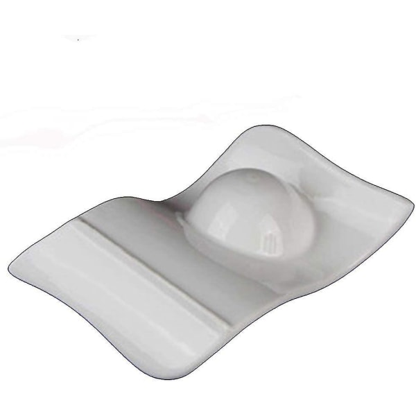 Vit Porslin Äggkopp Set Om 2 Elegant Keramik 2-Delat Frukostset Vågor 2 Present
