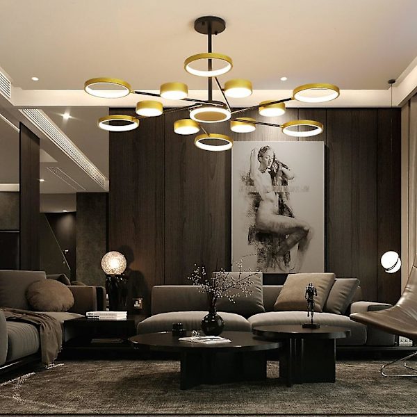 120 cm LED-kattokruunu himmennettävä 3 värillä, geometrinen riippuvalaisin