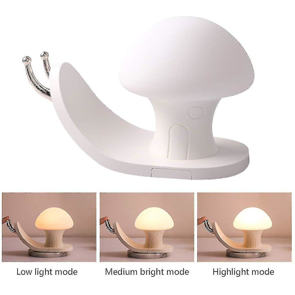 Touch Natlampe Sneg Dimbar Genopladelig Bordlampe