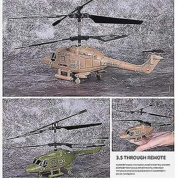 Elektrisk Fjernstyret Helikopter, 3,5 Kanaler 2,4 GHz Trådløs Fjernstyret Drone Helikopter, Mini RC Helikopter Med LED Lys, En-Knap Start/Landing Grey