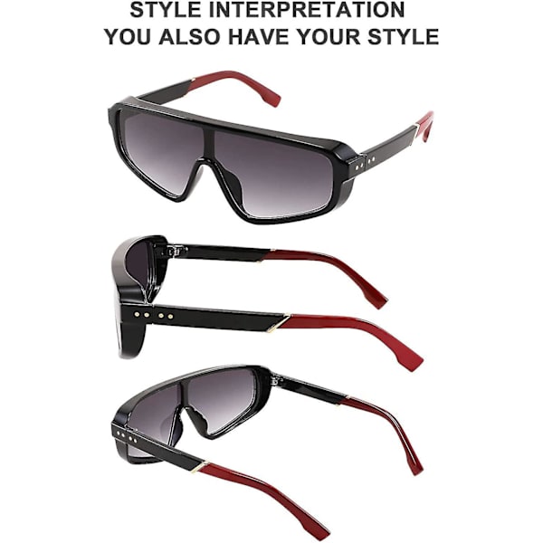 Retro One Piece Aviator Kvadratiska Solglasögon Sport Siamese Shades Goggles För Män Kvinnor B2722