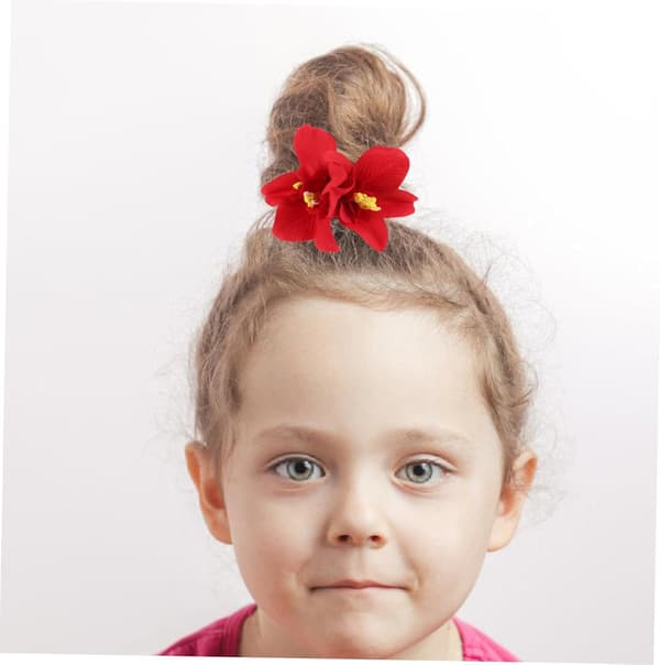 Dekorative Blomsterhårstrikker for kvinner 2 stk Elastiske Gummibånd Tykt Hår Orkidé Blomster Scrunchies