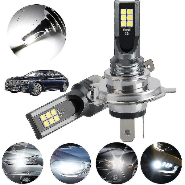 H4/9003 LED Forlygtepærer LED H4 Forlygte Bilpærer H4 Bilforlygte Lyse LED Bilpærer H4 LED Forlygte