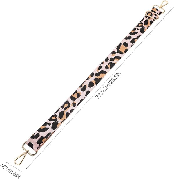 Leopardmønstret Crossbody-veske Erstatningsrem Justerbart Nylonmateriale