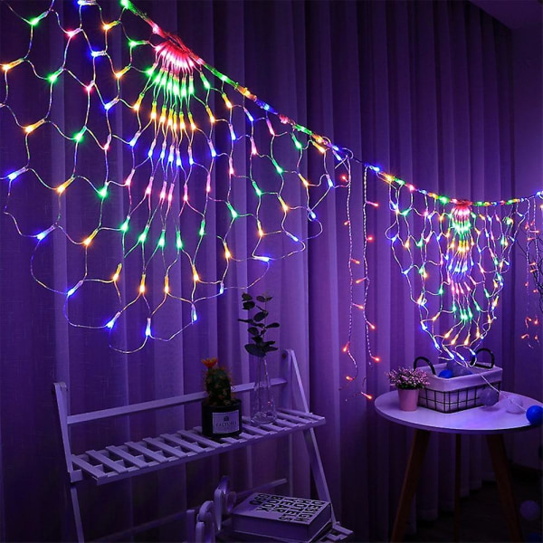 1m Peacock Mesh Net Led Lyslenker Fargerike Utendørs