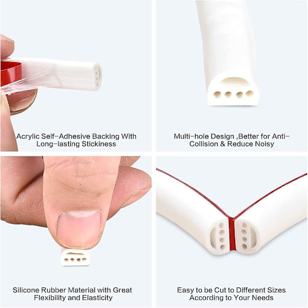 Silicone Gummivejrstrimler, Tætning Design Multi-hul Strimler Til Døre Og Vinduer, Professionel Selvklæbende