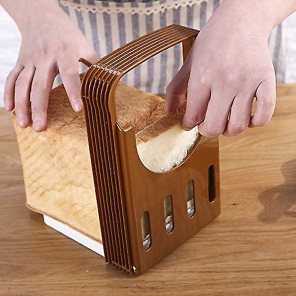 2 stk Brødskjærer Brødmaskin Toast Bagel Brød Sandwich Slicer Kutter Sammenleggbar Og Justerbar Hjem