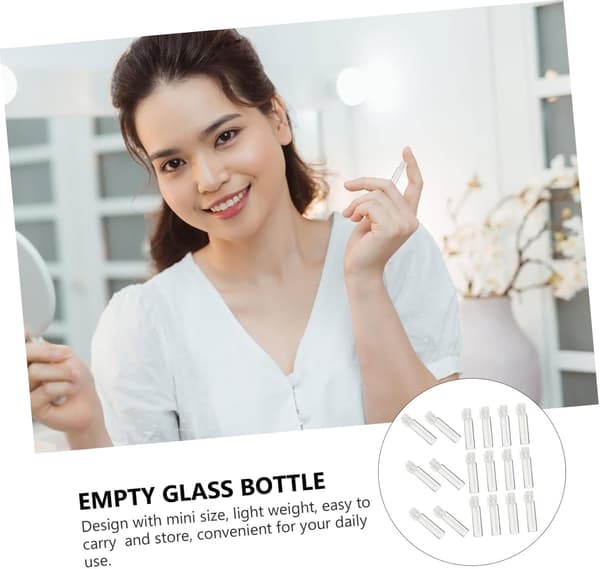 100 stk 1 ml mini parfymeprøveflasker glass påfyllbare kosmetiske underflasker