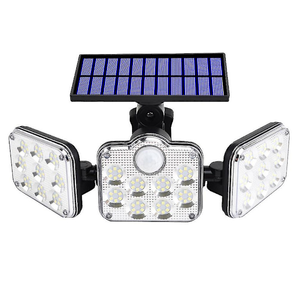 LED Solcellslampa för Vägg 3 Huvuden Rörelsesensor
