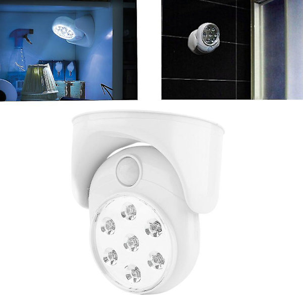 7 LED Rotationsbevægelsessensor Natlys Infrarød Vægslampe