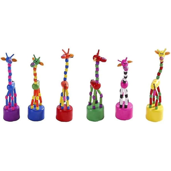 Giraffe Push Up Press Base leksak traditionell kinesisk tumdocka gungande  träleksak 6 st (blandad färg 0d05 | Fyndiq