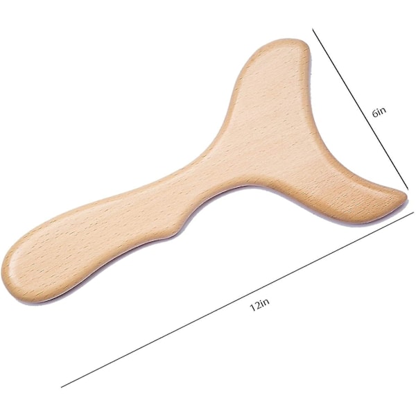 Puinen Gua Sha -työkalu Selän Hierontaan ja Rentoutumiseen