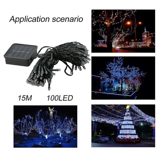 15m 100LED Solar Powered String Light Party Christmas