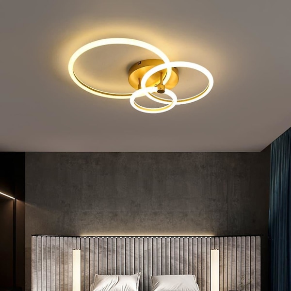 LED Taklampe Sirkel Ring Nordisk Gull Akryl Stue