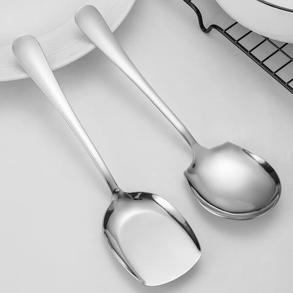 Serveringsske Sæt Rustfrit Stål Madserveringsske Ridsefast Delikat Design Sølv