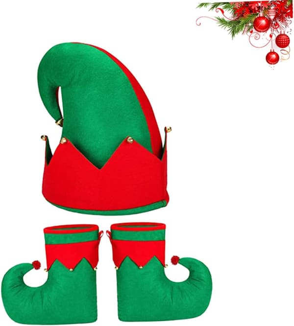 3 st julhattskor för fest Cosplay-dräkt Tomteskor Stil Hattdräkt för bal Tomte