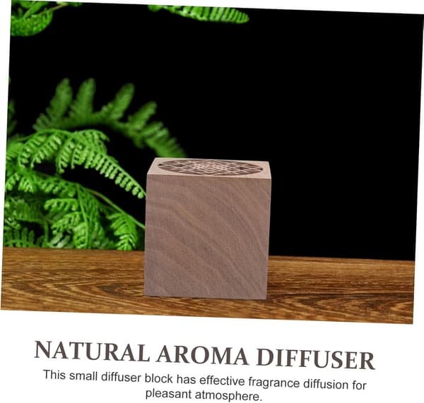 Diffuser af træ til æteriske olier til bil, hjem, aromaterapi, træblok, terning, duft