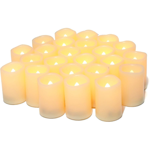Flameless Flimmerande Votivte-Ljus Set med 24 Falska Ljus