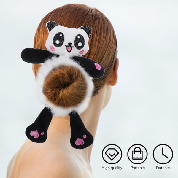Panda Hårstrikk Kreativ Hestehaleholder Hårbånd Elastisk for Kvinner Jenter