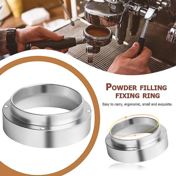 Aluminium Kaffeepulververktøy Tilbehør Anti-dråpe Dosering Ring For Bryggebolle (sølv) (1 stk)