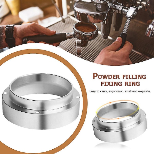 Aluminium Kaffepulververktyg Tillbehör Anti-dropp Dosering Ring För Bryggningsskål (silver) (1 st)