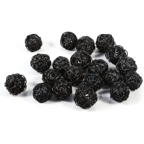 20 st Wicker Takraw-prydnader Fotorekvisita Heminredning 3cm (vit)-yuhao black