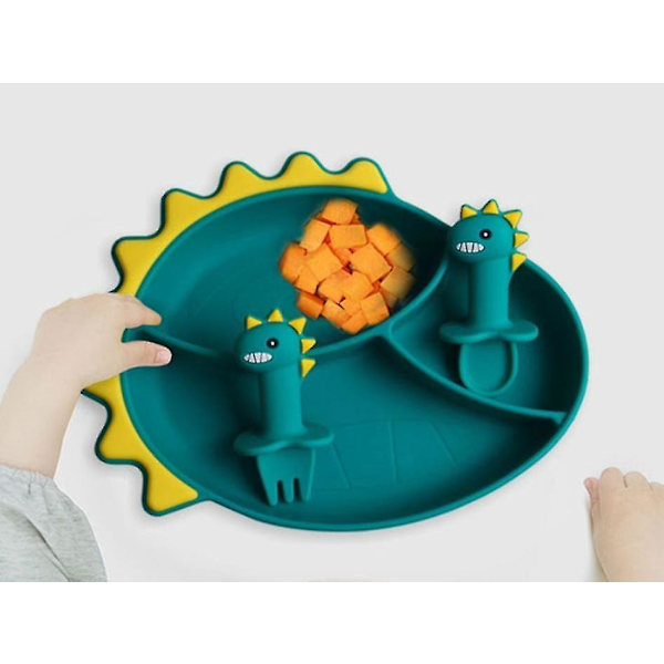 Babytallerken Silikon Skål Baby Spising Silika Gel Drager Tegneserie