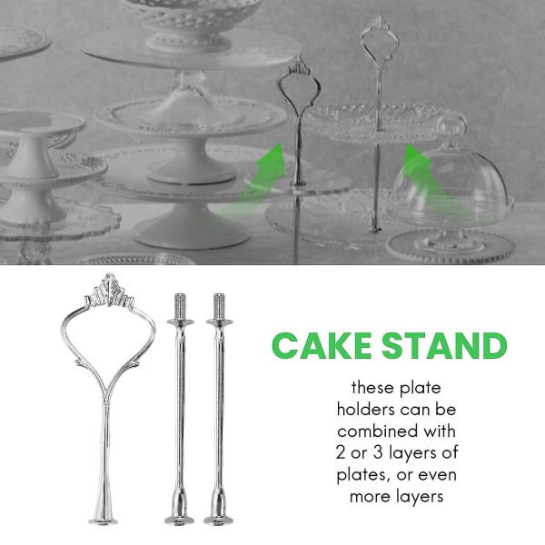 6 stk til 3-lags kagestativ Fittings Hardwareholder til harpikshåndværk gør det selv-fremstilling Cupcake Servering Sta
