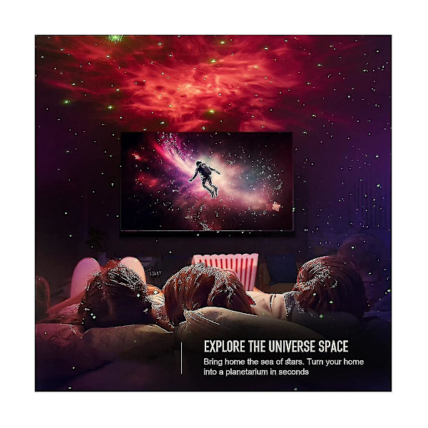 Stjerneprojektor Galaxy Natlampe - Astronaut Rumprojektor, Stjerneklar Loftlampe Med Timer Fjernbetjening
