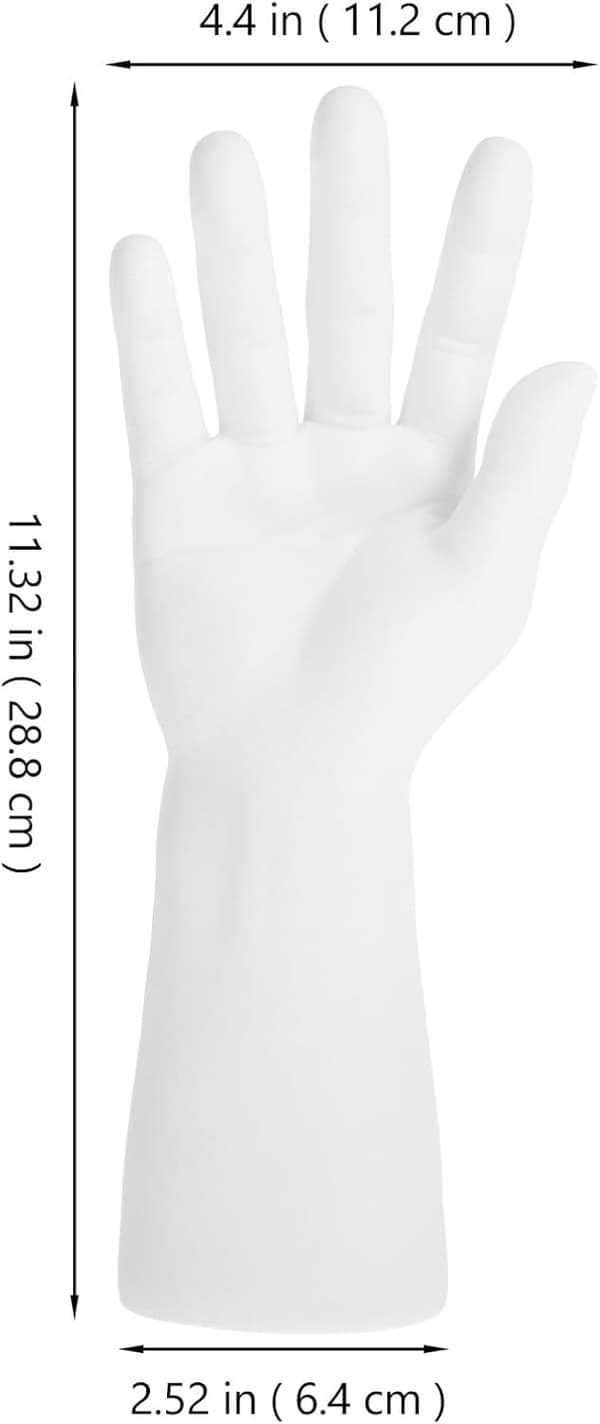 2 st vit manlig skyltdocka hand display stativ plast smyckeshållare
