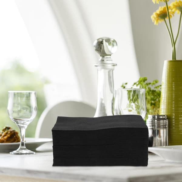 Engangs sorte servietter 50 stk., 30x43 cm foldbare hotel fest bordartikler