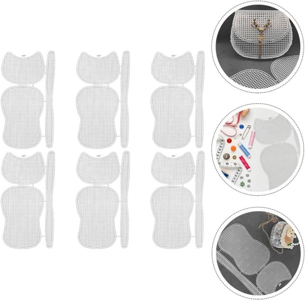 6 st plastgallerark för väsktillverkning, virkad DIY crossbody-väskmaterial