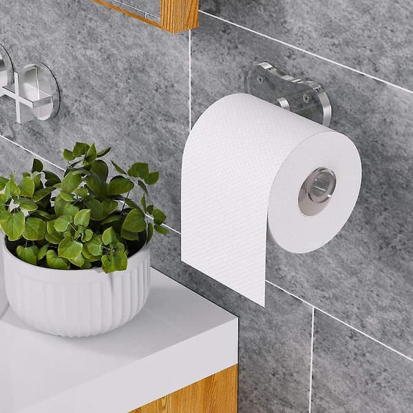 Toiletpapirholder til vægmontering i akryl, klar, med hardware