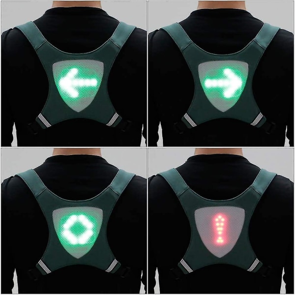 USB-refleksvest med LED-indikatorlys, fjernkontroll for sykling, løping og jogging