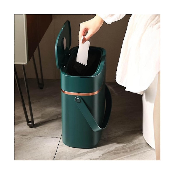 16 Liter Liten Søppelbøtte Med Lopp Og Håndtak Plast Søppelbøtte For Soverom/smal Matavfallsbøtte/av