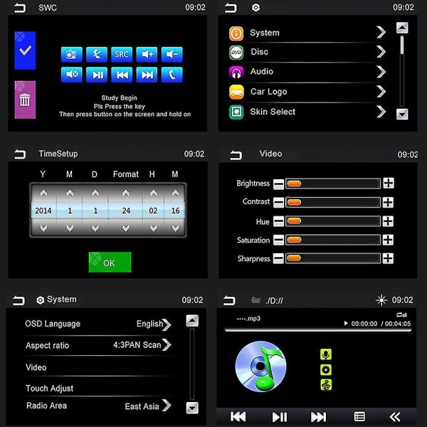 HD 6,2 tommer bil Mp4-afspiller Bluetooth håndfri opkald