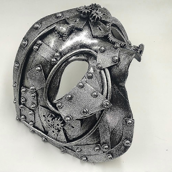 Steampunk Metallisk Cyborg Mask, Maskeradmask För Halloween Kostymfest/fantom Operan/Mardi Gras Boll (1st, Svart)