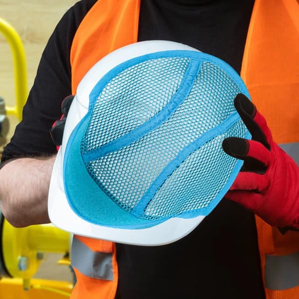 Blå svedbånd til sikkerhedshjelm, åndbar ventilationsforing