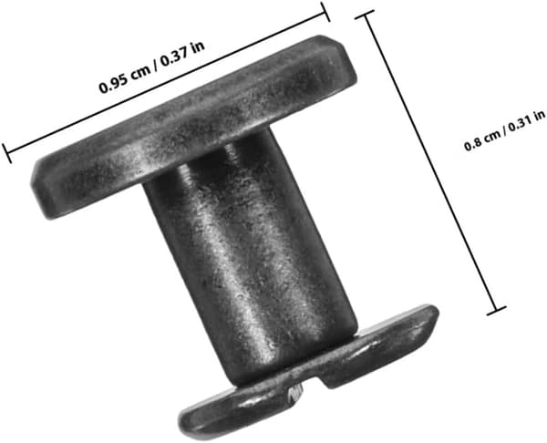 10 st svarta läderbindningsskruvar nitfästningssats 9/5x8mm kopparnitar