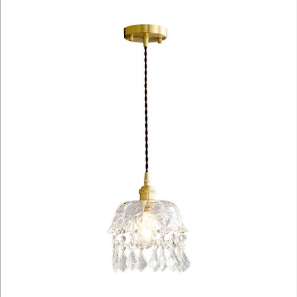 Retro Brons Glas Liten Lykta Kristalllampa Gång