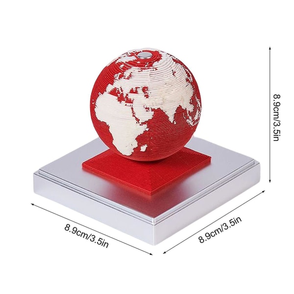 Kreativ 3D Jordklode Kalender DIY Skrivebordsdekorasjon Blå Rød