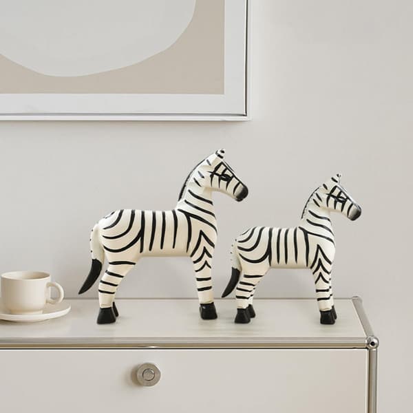 2st Zebra Staty Trädjur Prydnad Lätt Dekorativ Effekt Elegant Utseende