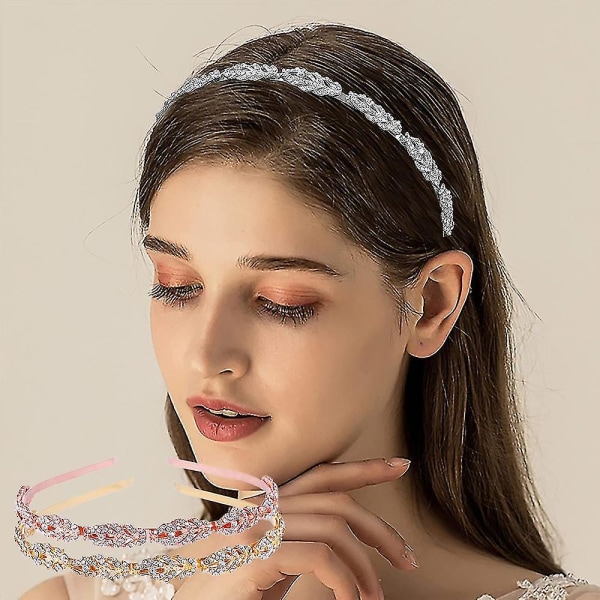 Blomsterdesign Rhinestone Krystall Bryllupshodeband Brudesmykker Enkelt Design Bryllupshodeband