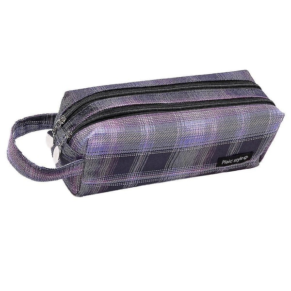 Stationery Large Pencil Bag With Handle Strap Durable Pencil Case With Two Compartments