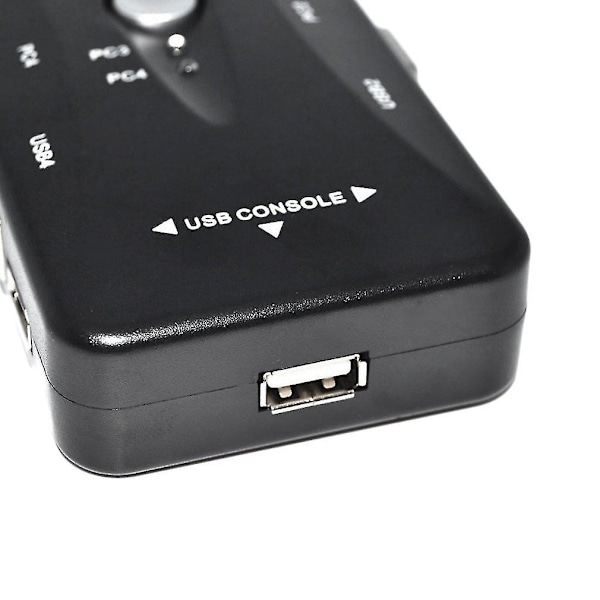 USB 2.0 KVM 4-ports VGA Tastatur Mus Bryterboks Monitor