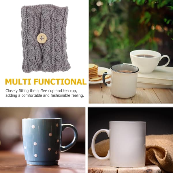 2 st tröja mugghylsa stickad kaffemuggskydd 3,5x3,5x3,5 tum