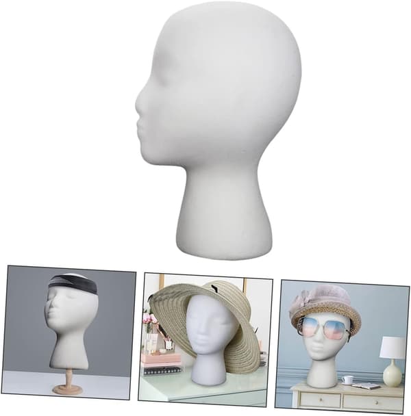 2 stk Profesjonell Mannequin Hode Kvinner Parykk Hode Modell Parykk Display Hatt Stativ Hårtilbehør